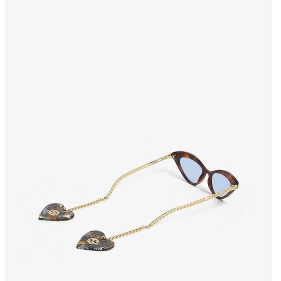NEW GUCCI GG0978S - 003 CAT EYE Heart Charm SUNGLASSES - Picture 7 of 10